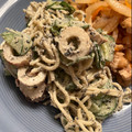 にこちゃんち's cooksnap of when they made ちくわ&きゅうりのごまマヨdeサラスパ.