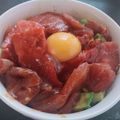 ミロにゃん's cooksnap of when they made コク旨たれ☆まぐろとアボカドのユッケ丼.