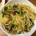 クック49L4Ho☆'s cooksnap of when they made 小松菜とソーセージのペペロンチーノパスタ.