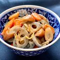 お料理ニャロメ's cooksnap of when they made お弁当・副菜☆蓮根と牛蒡天の生姜入り金平.