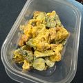 ٩(^‿^)۶'s cooksnap of when they made 厚切りベーコンとかぼちゃのコロコロサラダ.