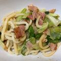 和菓子スキ's cooksnap of when they made レタスとベーコンのバター醤油うどん.