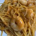 なにわのいっちゃん's cooksnap of when they made ★ワンパン★エビとほうれん草クリームスパ.
