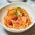 なおミール's cooksnap of when they made ☆ツナとベーコンのトマトクリームパスタ☆.