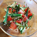 ナンキンハゼ's cooksnap of when they made ♪きゅうりトマトオクラ茗荷のごま油和え♪.