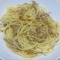 taro3chi's cooksnap of when they made えのきとにんにくツナ醤油スパゲティ.