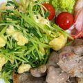 YU♡CO's cooksnap of when they made 豆苗と玉子のピリ辛★塩にんにく炒め.