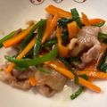 煮えたりお's cooksnap of when they made 豚こまとピーマンニラの甘辛炒め.