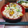 ひっこ's cooksnap of when they made ～秋の香り～薩摩芋としめじの炊き込みご飯.