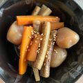 R2016's cooksnap of when they made 牛蒡と蒟蒻と人参の煮物.