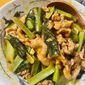Ri→chan's cooksnap of when they made 小松菜と豚こま肉のピリ辛オイスター炒め.