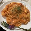 マユリん's cooksnap of when they made 激ウマ！プリッと海老トマトクリームパスタ.