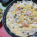 ˚♡'s cooksnap of when they made ♫ワンポットで♡絶品きのこクリームパスタ.