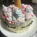 ここにゃつこ's cooksnap of when they made 夢の世界　ユニコーン　バースデーケーキ.