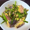 J_son's cooksnap of when they made 鯖缶で、サバのニラ卵とじ.