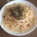 とも☆♪☆♪'s cooksnap of when they made 焼き鳥缶で簡単♡照り焼きチキンマヨパスタ.