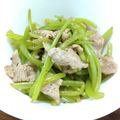 YCHキッチン's cooksnap of when they made 芋づると豚肉のニンニク醤油炒め！.