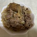 柴犬のお顔☆'s cooksnap of when they made 一流店に学ぶ☆ ワンランク上の牛丼♪.