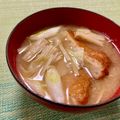 ビートルズ食堂's cooksnap of when they made 薩摩揚げキャベツえのき玉葱の味噌汁♡　.