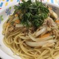 にゃあオクト's cooksnap of when they made ツナと大葉のガーリックぱすた.