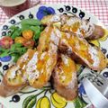 在宅勤務のおじさん's cooksnap of when they made 簡単♪フレンチトースト☆フランスパンで☆.