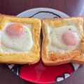 ママメイン！時々子供's cooksnap of when they made 耳までカリカリ☆目玉焼きトースト.
