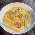 カラリとハレル's cooksnap of when they made 超簡単！和風カルボナーラ風うどん.