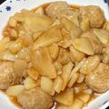 クックBKKOE3☆'s cooksnap of when they made 簡単肉団子(冷凍)とじゃがいもの甘酢餡.