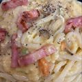 クックVTO8P6☆'s cooksnap of when they made シチューの残りでカルボナーラうどん.