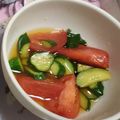お玉19980609's cooksnap of when they made トマトきゅうり酢のもの風サラダ♪大量消費.