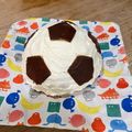 mivako's cooksnap of when they made サッカーボールケーキ.