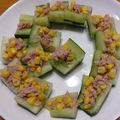 クック5XUS8S☆'s cooksnap of when they made 育ちすぎきゅうりでツナコーンボート.