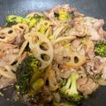 あ〜ゆ。's cooksnap of when they made 甘辛★蓮根とブロッコリーと豚肉の中華炒め.