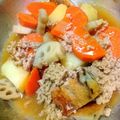 xyzクック's cooksnap of when they made 豚ミンチと里芋れんこんのホカホカ煮.