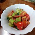 ramieru's cooksnap of when they made オクラとトマトのおかか和え.