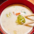 S＊mama♡'s cooksnap of when they made 香るゴマみそ豆乳スープ♪芽キャベツde.