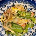 Faiza's cooksnap of when they made ✿新たまねぎと絹さやのふわとろ卵とじ✿.