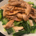 sacching's cooksnap of when they made 豚のしょうが焼き＊きのこと小松菜添え.