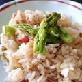 Nöööla♡'s cooksnap of when they made アスパラとベーコンの炊き込みご飯.
