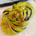素人娘。20's cooksnap of when they made ★HB胡麻香る抹茶と餡子のねじりパン★.