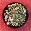 caruga's cooksnap of when they made 簡単！時短♡鶏ひき肉と小松菜の丼.