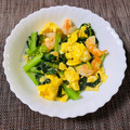 まーちゃろう's cooksnap of when they made 彩り鮮やか♪小松菜とエビの卵炒め.