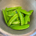 azbjbn's cooksnap of when they made 水1杯2分スナップエンドウの完璧なゆで方.