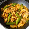 ラフロイグ31年's cooksnap of when they made スナップえんどうと新玉ねぎのピリ辛炒め.