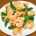 vabochan's cooksnap of when they made えびとスナップエンドウの卵炒め.