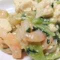 monjimari's cooksnap of when they made シンプル美味しい！エビと豆腐の塩炒め！.