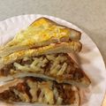 Ruriluru's cooksnap of when they made 食パン1枚＋ワンパン de 韓国トースト.