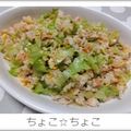 ちょこ☆ちょこ's cooksnap of when they made 鮭フレークレタス炒飯☆彡.