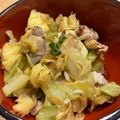 hakobetet's cooksnap of when they made キャベツもたっぷり！ネギ塩豚丼.