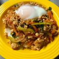 のんべぇヒロ's cooksnap of when they made 合い挽き肉で♩ワンパンそぼろビビンバ丼.